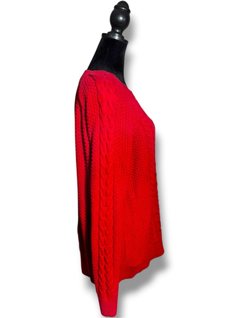 GAP Red Cable-Knit Long Sleeve Classic Design Comfy and Cozy Crewneck Sweater - Picture 6 of 16
